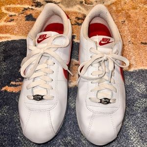 Nike Classic Cortez Leather White/Red/Blue Sneaker Men; Size 9